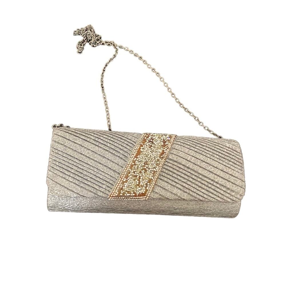 Charming Charlie Silver purse with beads